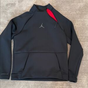 Jordan Black Pullover with Red Neckline Accent